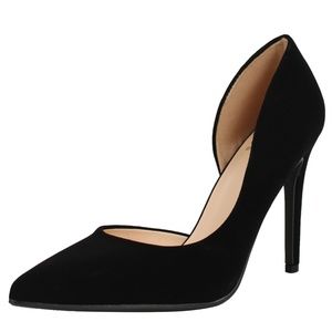 Black Pointed Toe Side Cut Out Dress Heel Pump